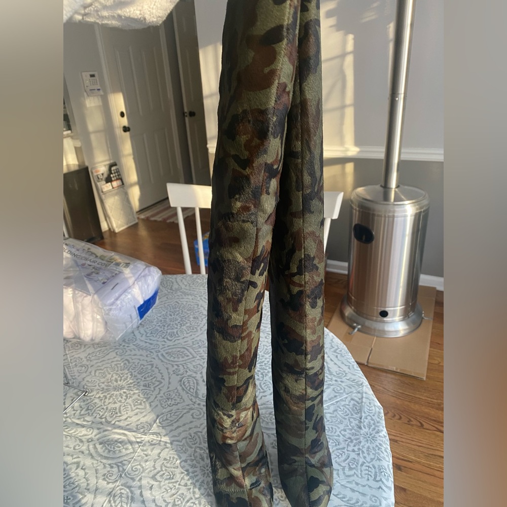 Camo mohair boot, size 7